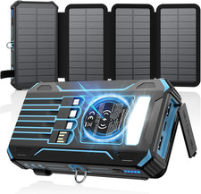 Solar Power Bank 48000Mah Wireless Battery Pack with 4 Cables
