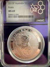 2015p S1 Australian Koala Ngc Ms69 - 1 Troy Oz .999 Fine Silver - Traderbea