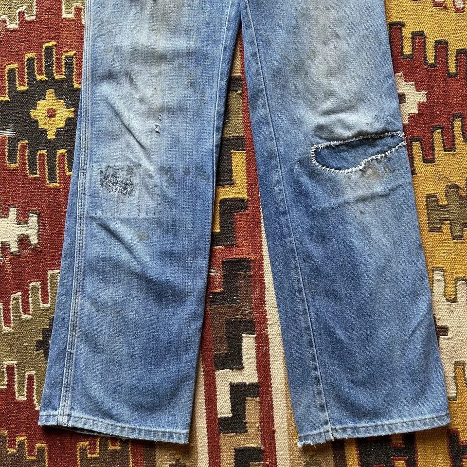 Jeans de mezclilla Wrangler vintage años 70 talla 29x31 - reparados Foto 3 de 4
