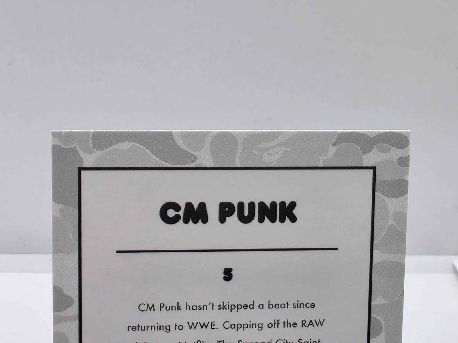 CM Punk 2025 Topps WWE x Bape Black & White Camo /50 thumbnail 6