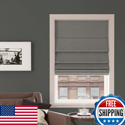 Sun Zero Preble Textured Total Blackout Cordless Roman Shade 31 X 64 Gray