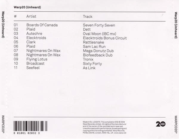 Various Artists Warp20 Unheard CD UK Warp 2009 brand new sealed WARPCD20 - Image 3 of 4