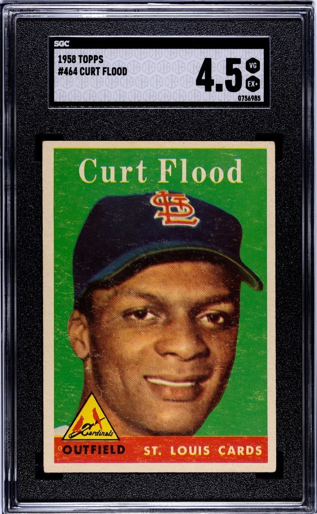 Curt Flood 1958 Topps Baseball SGC 4.5 Cardinals 464 Rookie