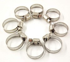 50Pcs 3/8"  5/8" Worm Gear Hose Clamps Stainless Steel Adjustable Fuel Line Clips