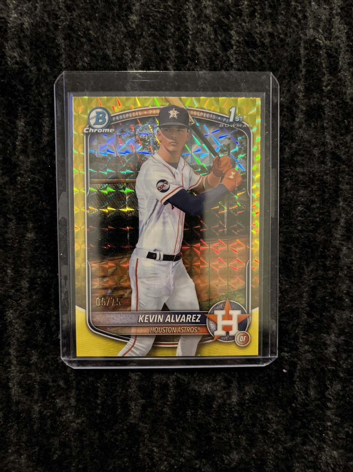 2025 Bowman Chrome Prospect Kevin Alvarez Yellow Geometric /75 #BCP-227