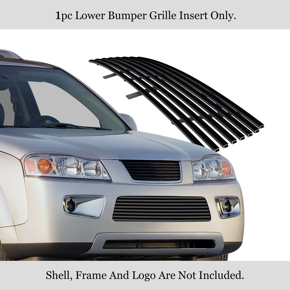 Se adapta a Saturn Vue 2006-2007 parachoques negro acero inoxidable negro billet rejilla inserto Foto 2 de 4