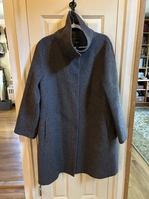 Lux Alpaca And Wool Coat Shale Gray Brown Eileen Fisher L