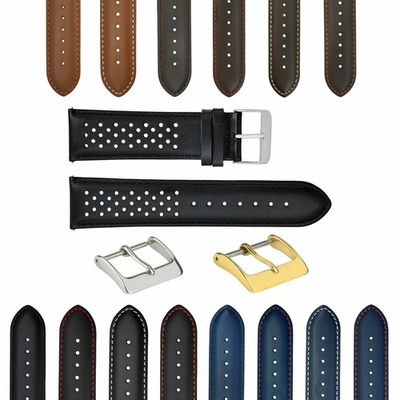 #ad PERFORATED LEATHER RALLY WATCH STRAP BAND QUICK RELEASE 18 19 20 21 22 23 24MM $19.95
