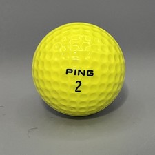 Vintage Ping 2 Yellow/White Karsten Golf Ball Ping Eye. 2 Tone W/ Abstract Logo