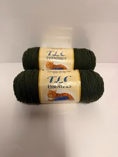 Red Heart TLC Essentials yarn Dark Thyme green lot of 2
