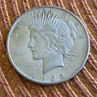 1922 Peace Silver Dollar $1 Philadelphia No Mint Mark Circulated US Coin