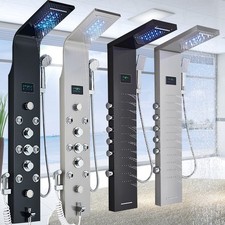 LED Shower Panel Column Tower Stainless Steel Bathroom Shower Body Jet Mixer Set
