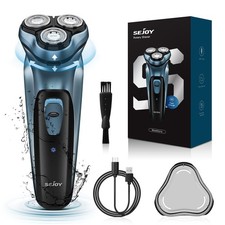 SEJOY 3D Electric Shaver For Mens Rotary Razor with Pop-up Trimmer Rechargeable
