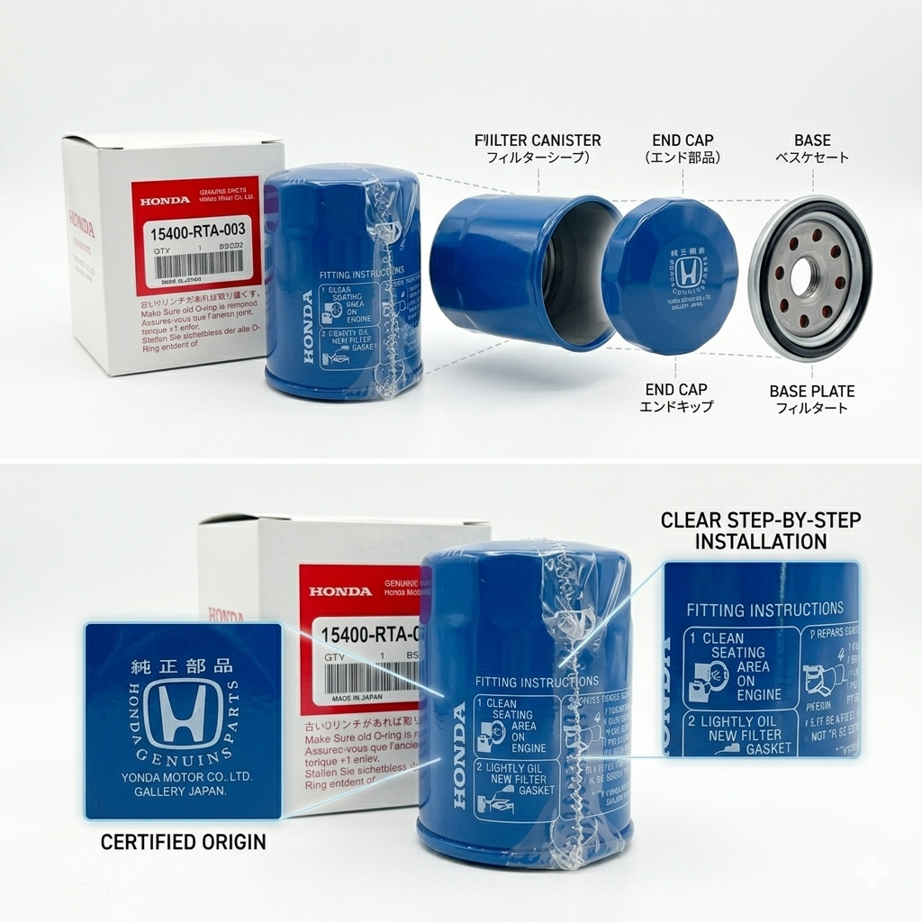 Honda 15400-RTA-003 Oil Filter GENUINE PARTS Honda Motor | eBay