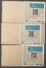 3 LOT GLOWFORGE PROOFGRADE MEDIUM NATURAL LEATHER 10"X5" SHEET NEW RARE