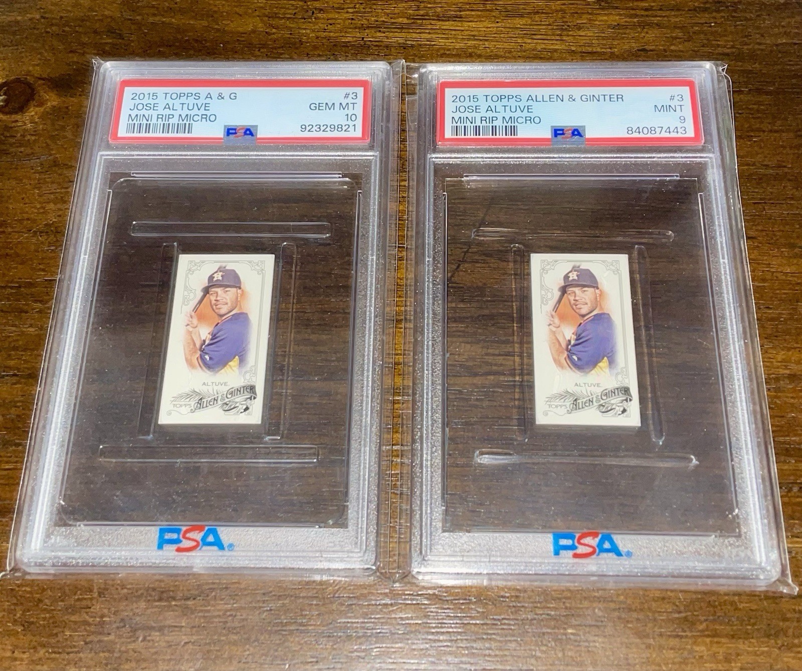 2015 Topps Allen & Ginter #3 Jose Altuve RIP Micro 1/2 & 2/2 Rainbow Complete 🐐