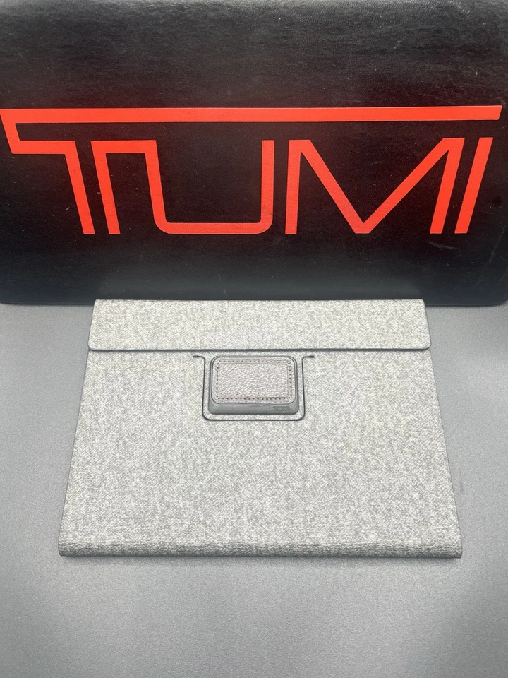 Tumi Alpha Folio IPad Mini Textured Coated Canvas Rotating Earl Gray Open box - Image 2 of 4