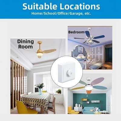 Weiße rotierende stufenlose Lüftersteuerung 86 mm x 86 mm 300 W maximale Belas