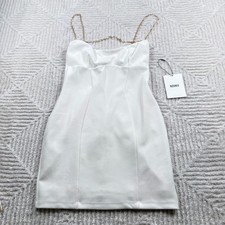 Nookie Dress Women's Small White Lexi Chain Strap Mini Club Date Cocktail Party