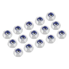 50Pcs M6x1mm Hex Nylon Inserted Self-Lock Nut Fastener Carbon Steel Silver