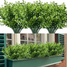 8PCS Artificial Eucalyptus Plants,Fake Boxwood Shrubs UV Resistant No Fade Faux