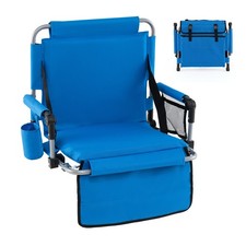 Foldable Stadium Seat Bleacher Chairs with Back Support & Padded Cushions