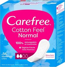 Carefree Cotton Feel Normal Panty Liners 56 Pack 20 Pack Soft Breathable