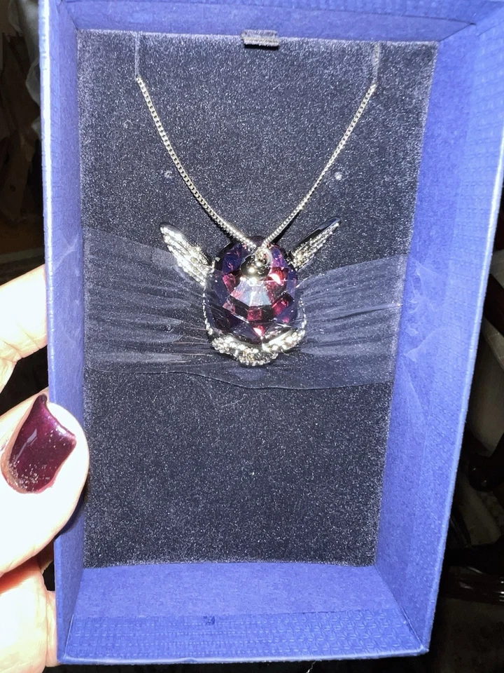 ЛОТ-SWAROVSKI CRYSTAL КРЫЛО ЧЕРЕП ГОЛОВА ПОДВЕСКА - 1 ЧЕРЕП ОЖЕРЕЛЬЕ! - Изображение 3 из 4