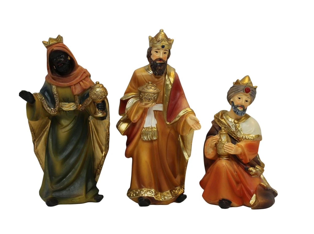 3er Set Heilige Könige Mit Kamelen, Figuren Aus Ha Produktbild-Vorschau 4