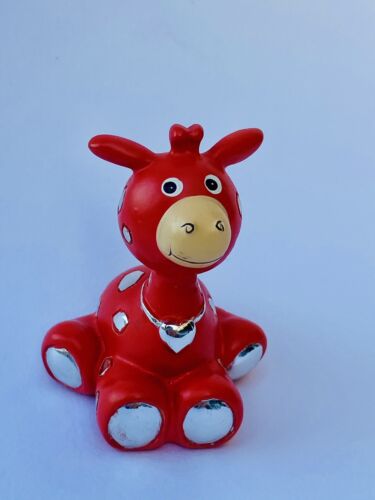 Giraffe in ceramica vintage Rosso scultura statuina animale - Foto 1 di 6