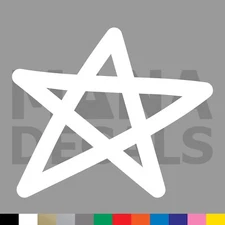 Star Hand Drawn Vinyl Die Cut Decal Sticker - 5 Point Shape Doodle