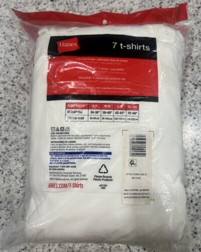 Brand New Hanes ComfortSoft White V-NECK 7PACK Size XL - Picture 2 of 2