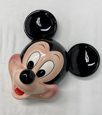 Vintage 1980's Mickey Mouse Head Face Ceramic Wall Art | eBay
