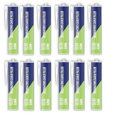 12X WHITE DECORATORS CAULK FILLER FLEXIBLE QUICK DRYING FILL CRACK & GAPS 260ML