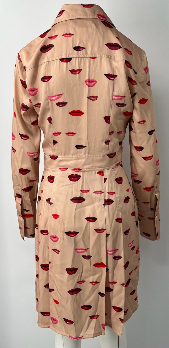 Victoria Victoria Beckham ALTRD Pleated Lip-Printed Satin