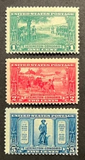 Travelstamps: 1925 US Stamps Scott #s 617-619 mint og, never hinged, set of 3