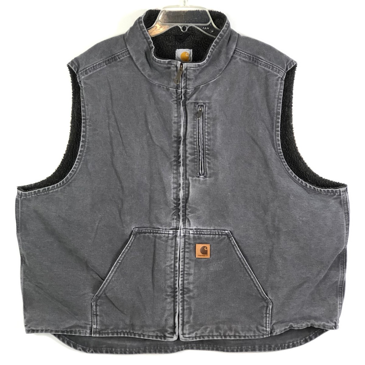 Carhartt V33 GVL Vest Mens 3XL Reg Gray Stone Wash Duck Canvas