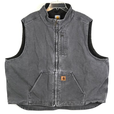 【Travis Scott着用】カーハート V33 ベスト GVL L TALL Carhartt V33 GVL Vest Mens 3XL Reg Gray Stone Wash Duck Canvas