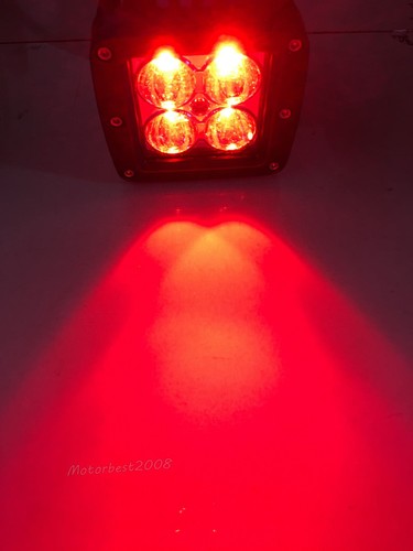 2pcs 3inch Red White Dual Colors LED Work Light Spot Cube Pods Truck Fog Warning - Picture 2 of 10