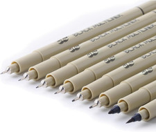 Mr. Pen- Drawing Pens for Artists, 8 Pack Black Multiliner/Fineliner Micro Anime