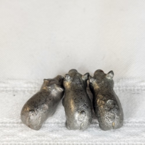 Vintage Pewter Cast Pig And 3 Piglets - Picture 8 of 10