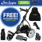 Ben Sayers Electric Golf Trolley Black Extended Lithium (36 Hole) - NEW! 2025