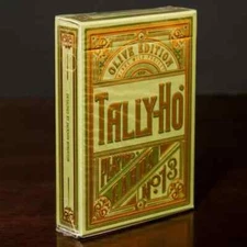 Olive Tally-Ho Premium Edition Playing Cards by Kings Wild Project - Brand New
