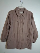 VTG Dunbrooke Jacket Microfiber Club Collection Granny Y2K Beige Women's Medium