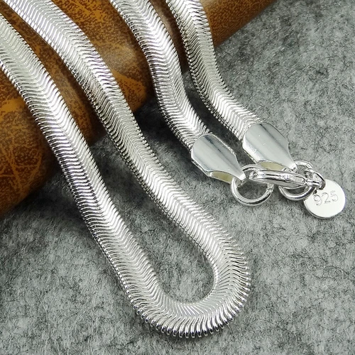 Halskette Aus Massivem Sterlingsilber 1/2/6 Mm Für Damen Und Herren - Bild 9 von 33