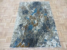 4'1 x 5'10 Hand Knotted Multi Colored Modern Abstract Oriental Rug Wool G9426