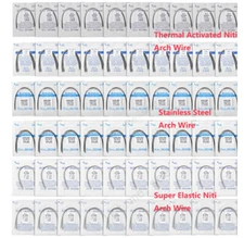 100 Ortho Dental Arch Wire SS Super Elastic Niti Thermal Activated Natural Ovoid