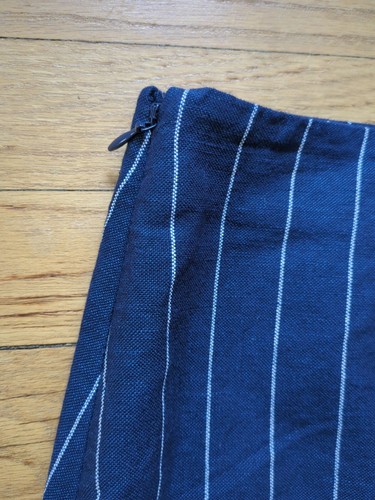 GAP Linen Mini Skirt Blue And White Striped Sz 12 NWT - Picture 3 of 5