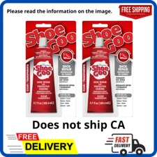 (2 PACK) Eclectic Shoe Goo Adhesive Glue, Shoe Repair, Clear, 110010, 3.7 fl. oz