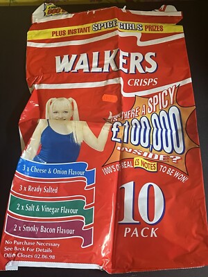 Spice Girls 1997 Emma / Baby 10 Pack Multipack Walkers Crisps Empty Packet